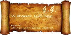 Goldhammer Gyöngyi névjegykártya